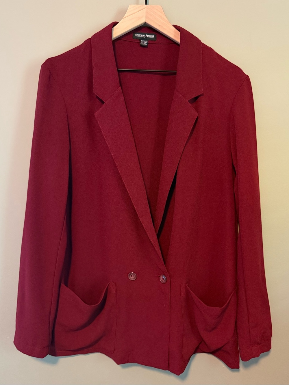 American Apparel Women's Burgundy Blazer Jacket | M